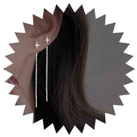 North Orecchini A Stella Con Filettatore Orecchini A Filo D'oro Argento Orecchini A Barra Orecchini Lunghi Orecchini A Catena Con Nappina Orecchini A Goccia Con Filettatore Lineare Donna