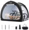 VEVOR Abri à Vélo pour 4-5 Vélos Tente de Rangement Spacieuse Étanche Forme d'Éventail, Fenêtre Ventilée, Poteaux en Fibre de Verre, Double Porte, Double Fermeture Éclair, Tissu Oxford, pour Extérieur