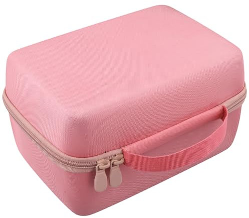 Khanka pour Liene Amber M100/M200 Imprimante Photo (10x15cm) étui Rigide de Transport avec Poche en Filet pour Accessoires Liene DHP513 4x6'', Sac Uniquement (Rose)