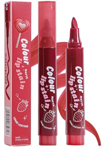 Lip Stain Pen - Lip Liner Stain | Lip Marker | Matte Lip Color Liner Marker | Highly Pigmented Waterproof Tinted Lipstick | Long-Lasting Beauty Accessories For Daily Commuting | Lip Stain
