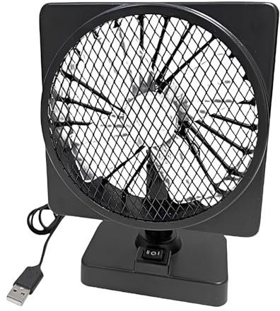 Ventilador de coche de 12 V, ventilador de vehículo enchufable, circulador de aire giratorio de 360°, diseño compacto y potente, color negro para SUV, RV, camión, sedán, barco, viaje por carretera