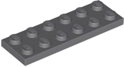 LEGO Plate 2 x 6 Part 3795 (Dark Bluish Gray, 10, Bricks)