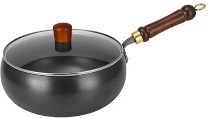 Kustimantu Eisenpfanne – Antihaft- mit Deckel | Kochen ohne Beschichtung zum Braten, Schmoren und Schmoren auf dem Herd