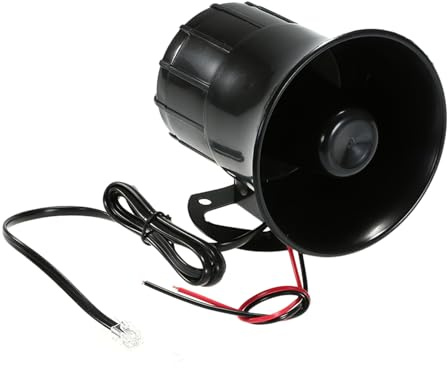 Fesjoy Electric Loud Car Horn Megaphone Speaker 6 Tone Siren for Car Truck SUV Emergency Black