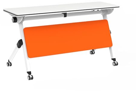 Klappbarer, mobiler Konferenztisch mit feststellbaren Rollen, platzsparendes Design für dynamische Meetings, Schulungen und Seminare.