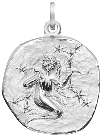 trendor Sternzeichen Jungfrau 925 Silber Anhänger Ø 16 mm 21218-09 | wunderschönes Schmuckstück für Damen und Herren, elegante Geschenkidee Made in Germany