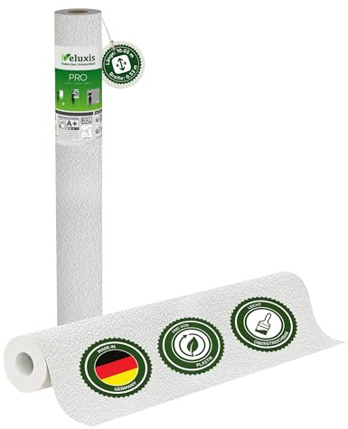 Vliestapete PRO Renoviervlies Mikro-Körnerstruktur – 10,05 m × 0,53 m | rissüberbrückend, blickdicht, überstreichbar, Made in Germany I Veluxis ®