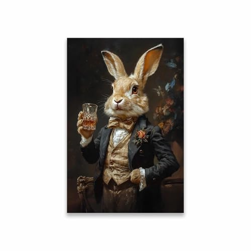 YONGKUIQMK Dunkle Schimpansen Poster Tier Smooking Gothic Drucke Bär Leinwand Malerei moderne Schlafzimmer Büro Dekor(ZP1968-1,50X70cm no frame)