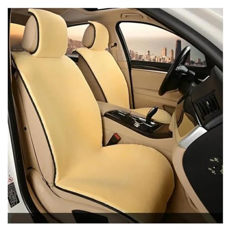 SYLTER Autoschonbezug Autositzschoner 142 x 56 cm Kunstfell Autositzbezüge Winter Universal Autositzkissen Auto Sitzbezüge(Beige)