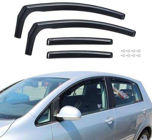 4 Stück Vorne Windabweiser Regenabweiser Mit Innenschnalle Kompatibel mit VW Golf Plus 2005-2014 5-Türer, Windabweisern zum Aufkleben, Wind und Regenabweiser