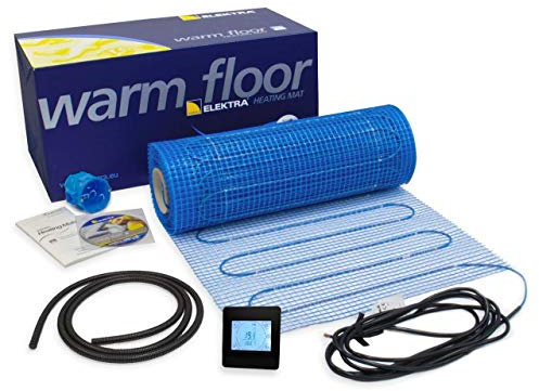 Elektra MD 100W /m² Electric Underfloor Heating Mat Kit with Choice of Thermostat Controller - (1m² with Black Touchscreen Thermostat)