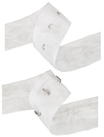 NEOTRIMS Hook And Eye Tape Trimming, 100% Soft Cotton, Non Rust Quality Fastening, Costume, Corsets Bustier, Lingerie, Basques Black or White - White - 1 Meter