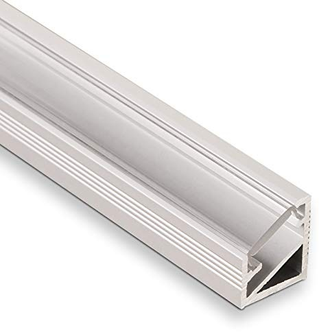 SOTECH 3 Stück LED Profil-66 Eckprofil Alu eloxiert 2000 x 14,5 x 16,5 mm | mit klarer Abdeckung