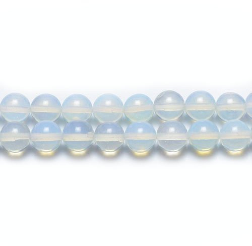 Clear Opalite Beads Plain Round 8mm Strand Of 45+