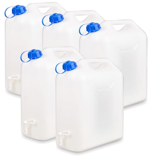 20L Plastic Water Jerry Can Liquid Carrier Drum Pouring Spout Tap Drinking Store (5)