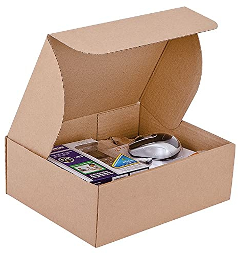 Umzugskartons, gestanzt, Havanna, 25 x 20 x 10 cm, Verpackungskartons, Umzugskartons, Umzugskartons, leicht, solide und robust, 10 Stück, hergestellt in Italien