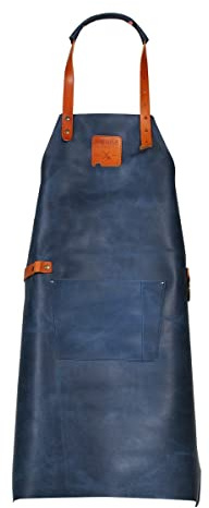 BOSKA Mr. Smith Küchenschürze/mit einstellbare Band/Leder/Blau / 855 x 640 x 3 mm