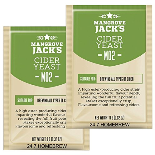 2x Mangrove Jack's Yeast Cider M02 Craft Series Yeast 9g treats 23L
