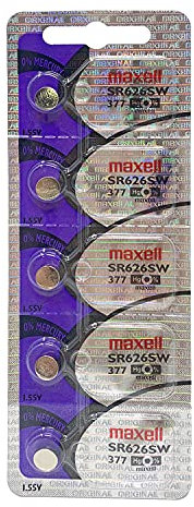 Maxell SR626SW 377 Silver Oxide Watch Battery, 2 Pack of 5 Batteries