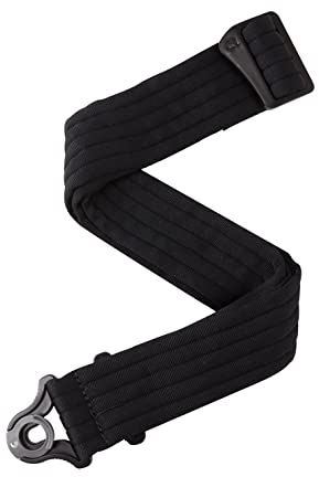 D'Addario Accessories Auto Lock Gitarrengurt - Gitarrengurt mit Verschluss - Locking Guitar Strap - Schwarz gestreift, Gepolstert