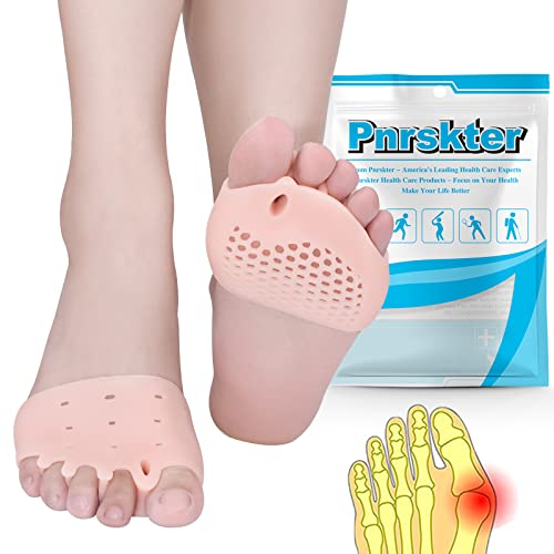 Almohadillas metatarsianas, (4 PCS) separador de dedos, gel Separadores de almohadillas metatarsianas, gel transpirable y suave, para pies ampollas, dolor en el antepié.