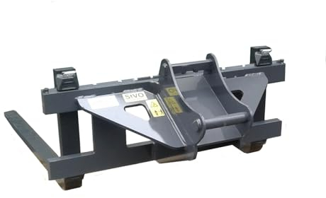 Fourche à palette FEM 2 compatible avec pelleteuse Lehnhoff MS03 MS08 et Schaeff/Terex HR16 et HR32 - Disponible en 2 longueurs de fourche (MS08 avec dents de fourche de 1200 mm).