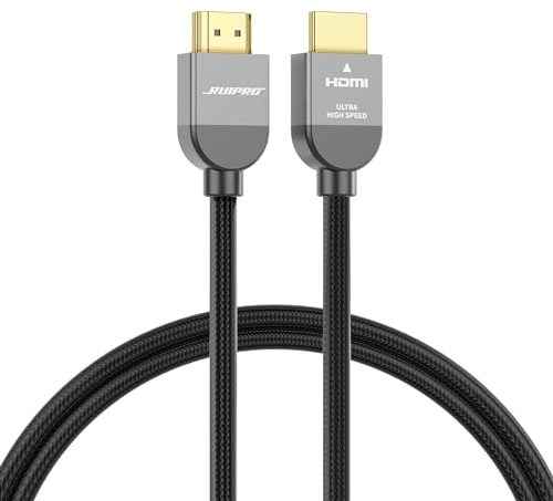 RUIPRO 8K Certified HDMI 2.1 Cable 6.6ft/2m Ultra HD High Speed 48Gbps 8K@60Hz 4K@120Hz Dynamic HDR eARC HDCP 2.2/2.3 Compatible with Blu-ray player HDTV Projector Home Theatre TV Box Games