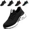 Nasogetch Sicherheitsschuhe Herren Leicht Arbeitsschuhe Damen Sportlich Stahlkappenschuhe rutschfest Atmungsaktiv 708 Schwarz EU41 255 B