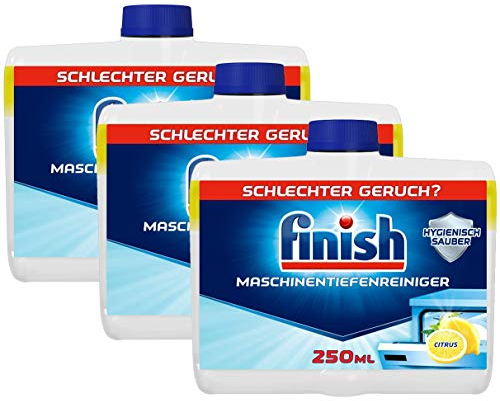 Finish Machine Deep Cleaner Citrus - Liquid Machine Cleaner Against Limescale and Grease for a Clean Dishwasher - Pack of 3 (3 x 250 ml)