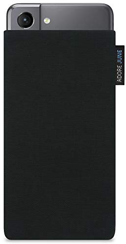 Adore June Classic Schwarz Tasche kompatibel mit Galaxy S21 Handytasche aus widerstandsfähigem Cordura Stoff mit Display Reinigungs-Effekt, Made in Europe