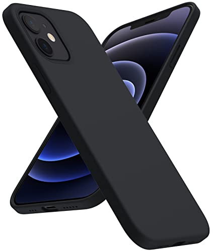 ACRONIX Coque Silicone Liquide Compatible avec iPhone 12/12 Pro (6,1”) Case en Silicone Premium, Étui Protection Complète, Cover Antichoc à 3 Structure Noir