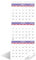 Wandkalender 2025-2026 - 3-Monats-Wandkalender Display (gefaltet in einem Monat), Mai 2025 - Juni 2026, 28,6 x 66 cm, 3-Monatskalender 2025-2026, Violett