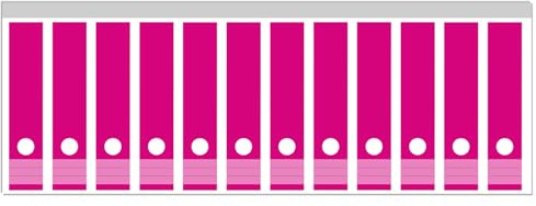 Wallario Ordnerrücken Sticker Pink - Rückenschilder für 12 breite Ordner, Klebeetiketten