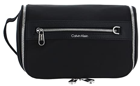 Calvin Klein Classic Repreve Washbag with Hanger CK Black