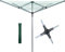 AAMEN 60M Rotary Clothes Airer-Rotary Washing Line 4 Arm, Clothes Horse, Drying Rack Laundry, Washing Line, Clothes Dryer, Outdoor Clothes Airer With Metal Spike & Cover_ Silver & Grey (60M)