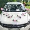 Kit Decoration Voiture Mariage Champetre, Decoration Mariage Voiture Chic, Décoration Voiture Mariage Tulle Et Roses, Noeud Deco Voiture Mariage Retroviseur Ruban Fleurs Seche Ventouse (blanc-rose)