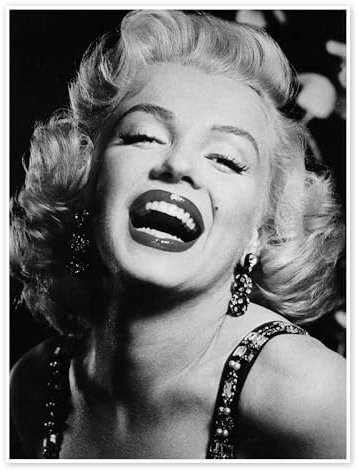 Marilyn Monroe Lipstick Poster von Celebrity Collection 60 x 80 cm Schwarz-Weiß Wandbilder Wanddeko