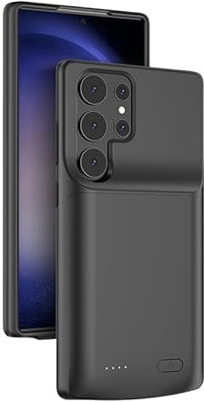 YISHDA Galaxy S23 Ultra Battery Case, [4800mAh] Fast Charging Slim Portable Protective Case Compatible with Samsung Galaxy S23 Ultra-6.8 inch - Black