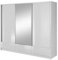 Bettso - Schiebetürenschrank - Eleganter Kleiderschrank - Schrank Garderobe mit Spiegel Schlafzimmer - Wohnzimmerschrank, Schiebetüren, Modern Design - ARIA II - Weiß Glanz - Breite 250cm