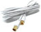 DRUT 5m RF TV Aerial Male to F Type Connector Male Plug Coaxial Coax Cable, Lead, 75 Ohm, 3C-2V (16ft, White Gold Connectors)