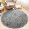 Teppich Rund Teppich Wohnzimmer Hochflor Teppiche Langflor Wohnzimmerteppich für Wohnzimmer Flauschiger Teppich Schlafzimmer Outdoor Carpet (Grau, 160cm)