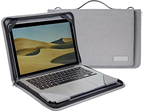 Broonel Étui Voyage en Cuir Gris pour Ordinateur Portable - Compatible avec Le KUU YEPBOOK 15.6 Ordinateur Portable