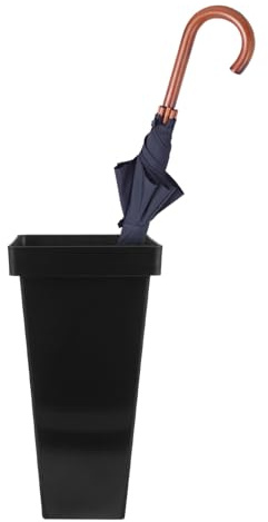 Healvian Vertical Umbrella Storage Bucket 13.39X6.69 Inch Plastic Umbrella Stand with Drip Tray Space-Saving Organizer for Entryway Porch