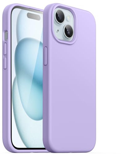 JETech Silicone Case for iPhone 15 Plus 6.7-Inch, Silky-Soft Touch Full-Body Protective Phone Case, Shockproof Cover (Light Purple)