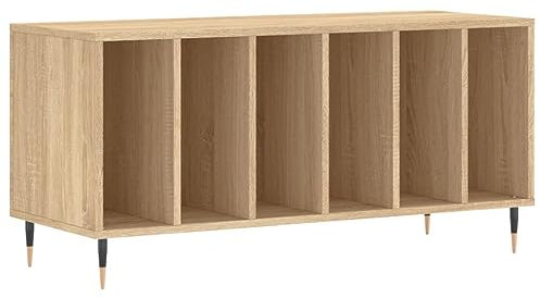 vidaXL Mobile Porta Dischi Rovere Sonoma 100x38x48cm Legno Multistrato, Mobile portadischi in Vinile, Mobile Porta Dischi, Porta Dischi
