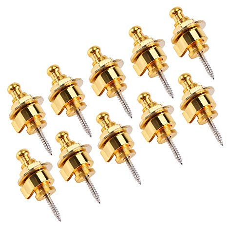 Langlebige und Praktische Bassgurtschlösser: Sichern Sie Ihren Gitarrengurt Ganz Einfach (Gold)