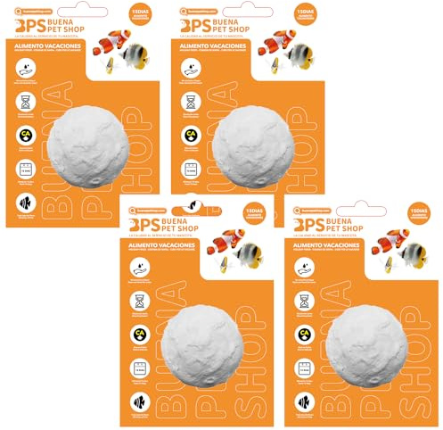 BPS 4-teiliges Fischfutter für 15 Tage für alle Arten von Aquarienfischen, Futterblock, BPS-4125 x 4