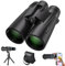 12x42 HD Binoculars for Adults - High Power With Tripod Phone Adapter, Waterproof Compact for Bird Watching, Hunting, Stargazing - Clear Low Light Night Vision, BAK4, FMC Prisms