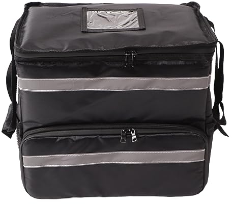 Asixxsix Isolierter Pizza-Liefer-Rucksack, 50L große Kapazität Essen Lieferung thermische Backpack Wasserdichter Heiß-Kalt-Lebensmittel-Rucksack mit erweiterbarer Schicht für Campingreisen