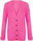 OutfitsbySMILE Women's Ladies Long Sleeve Button Top Chunky Aran Cable Knitted Grandad Cardigan Fuchsia UK Size 20/22